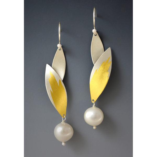 Feathered Pearl Earring