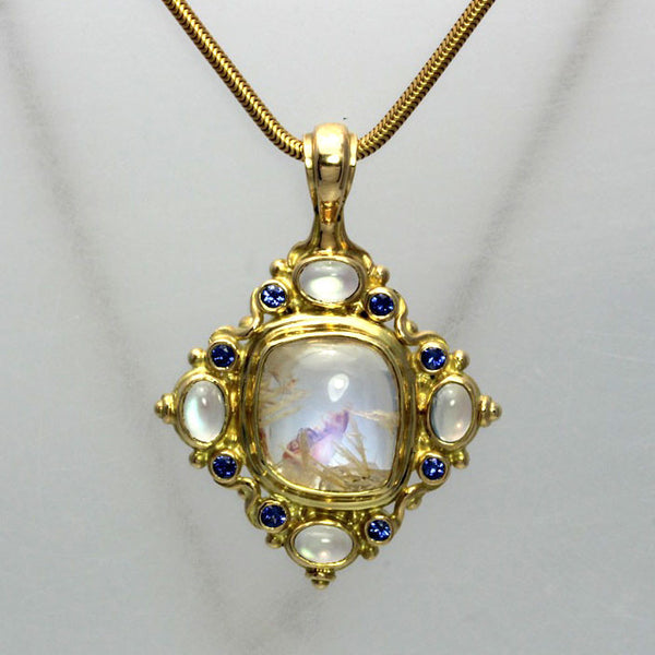 Moonstone and Sapphire pendant