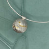 Reversible Day & Night Round Meadow Grass  with diamond Firefies Pendant