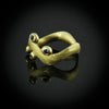 Seaweed 18k Gold Wavy Ring with Sapphires