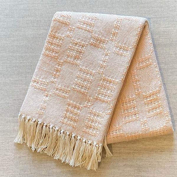 36"x50" Handwoven Cotton Lap Blanket - Peach