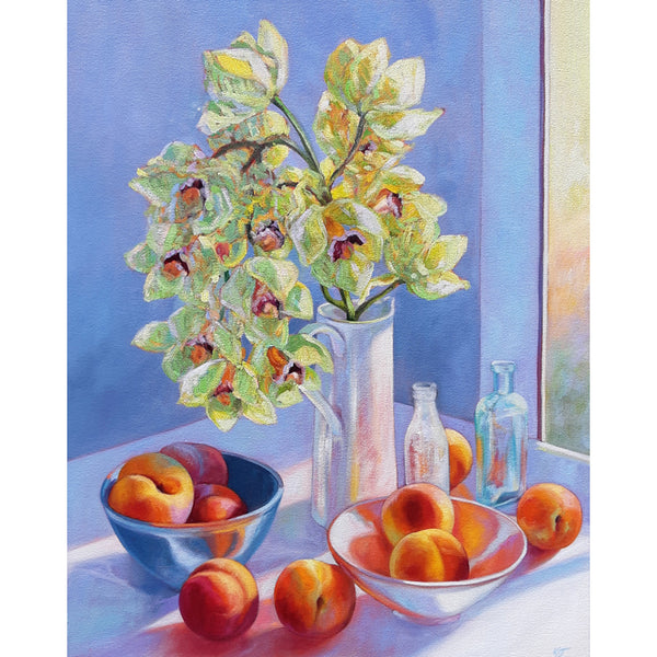Spring Light with Orchids and Peaches