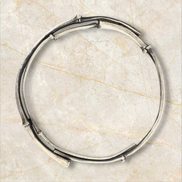 Circle Twig Bangle Bracelet Sterling Silver