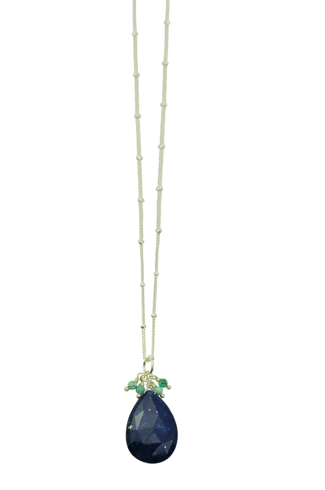 Lapis & Turquoise Cluster Necklace