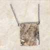 Fine Chain Prong Set Blush Mica Necklace