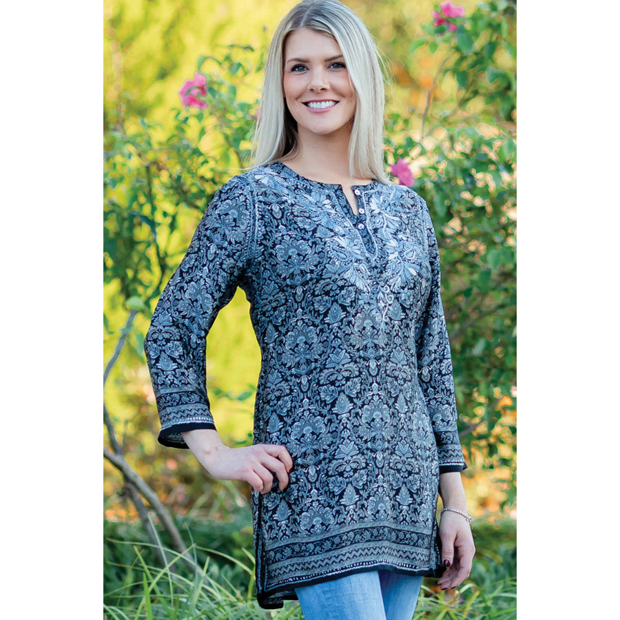 Deena Tunic Black & Silver