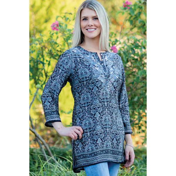 Deena Tunic Black & Silver