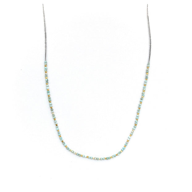 Larimar and seed bead necklace – Left Bank Gallery