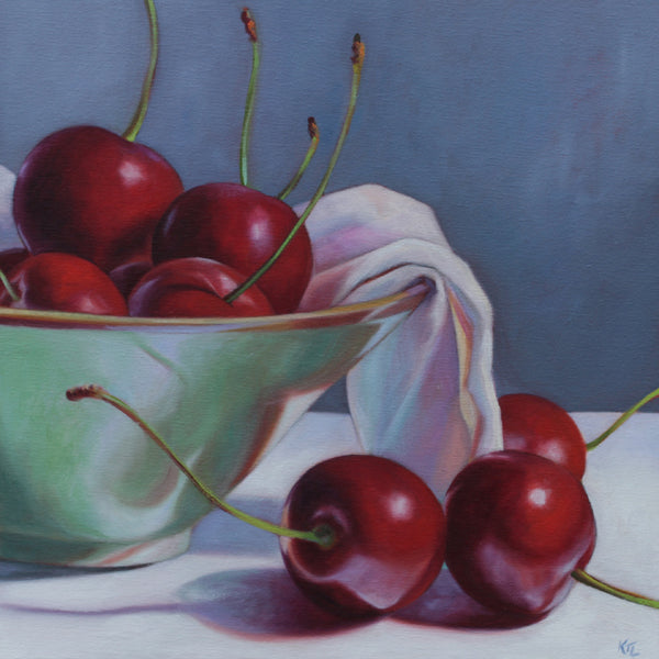 Cherries in a Sage Bowl II