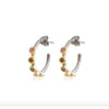 Rhodium Hoop with Tourmaline Earrings