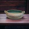 Pasta Bowl with Handles Green Glaze