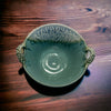 Medium Bowl with design on handles Green Glaze