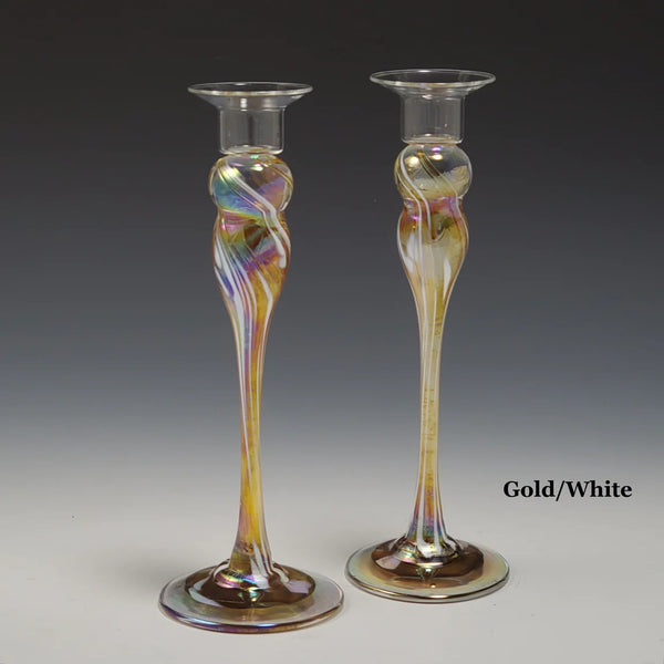 Candlestick Pair - Gold / White