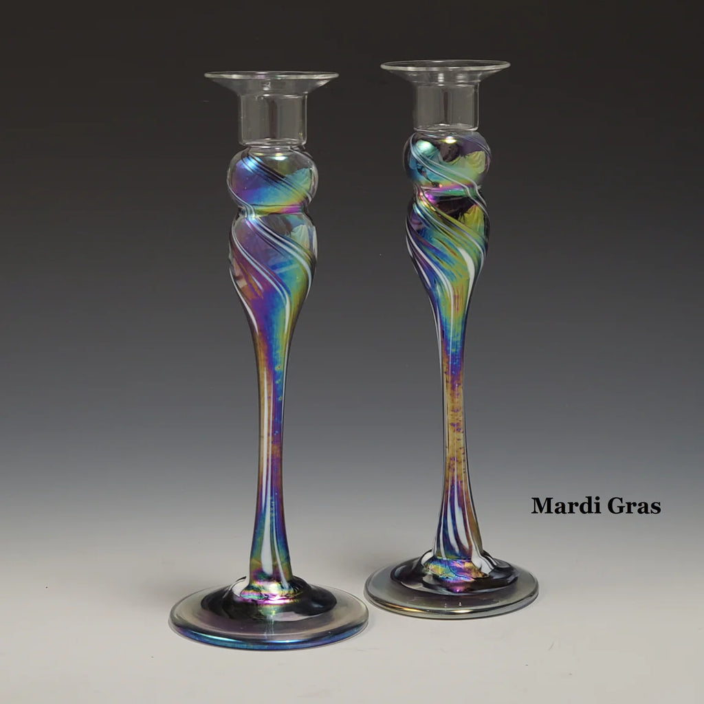 Candlestick Pair - Mardi Gras