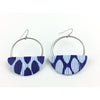 Large Wire Loop Earrings Blue Ellipse