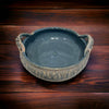 Pasta Bowl with Handles Blue Glaze