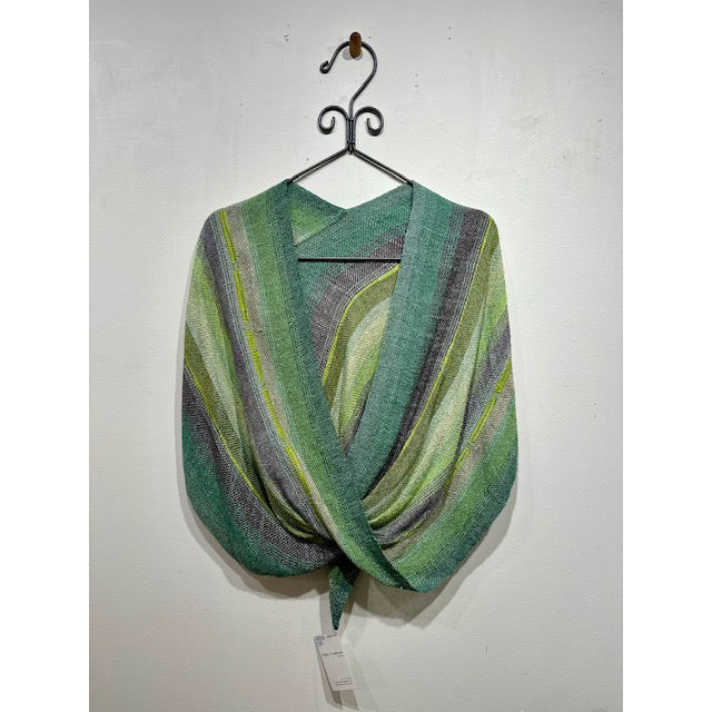 Mobius Shawl #6 Rayon Greens/Lavender
