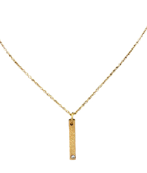 Petite Bar Necklace With Diamond