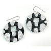 Round Window Earrings - Black and White