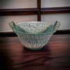Medium Bowl with design on handles Green Glaze