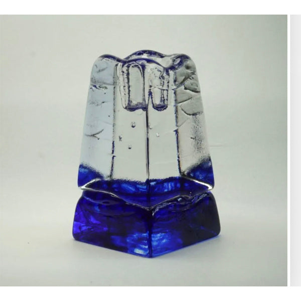 Cobalt Obelisk Candlestick With Drip Cup