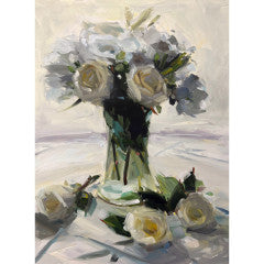 White Roses  and Lisianthus  24x18/25x19