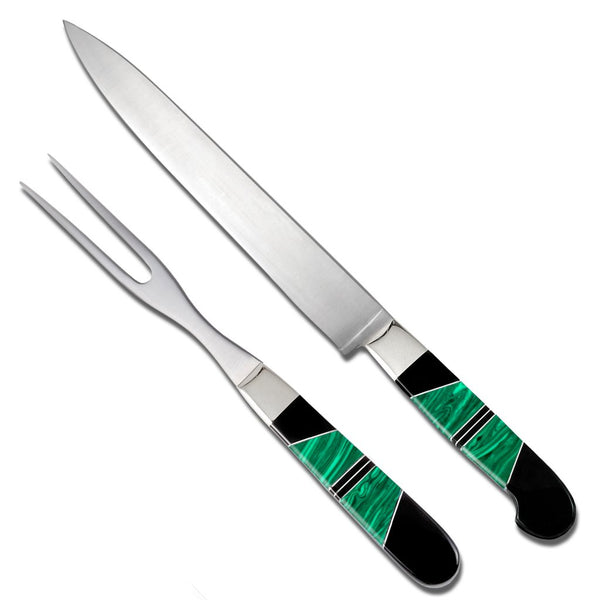 Jewelry Carving Set Jet & Malachite