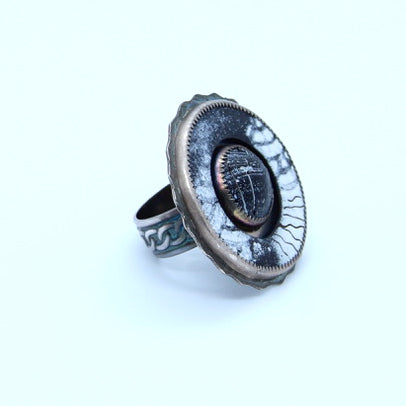 Acid Etched Black Ring