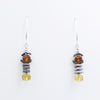 Brandy and Golden Citrine with Hematine Earrings