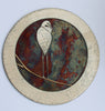 Egret III Border - Raku Wall Plaque