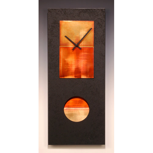Black and Copper Pendulum Clock - 24"