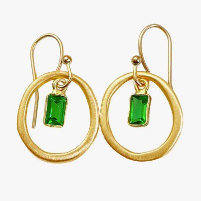 Circle w/Hydro Quartz Earrings