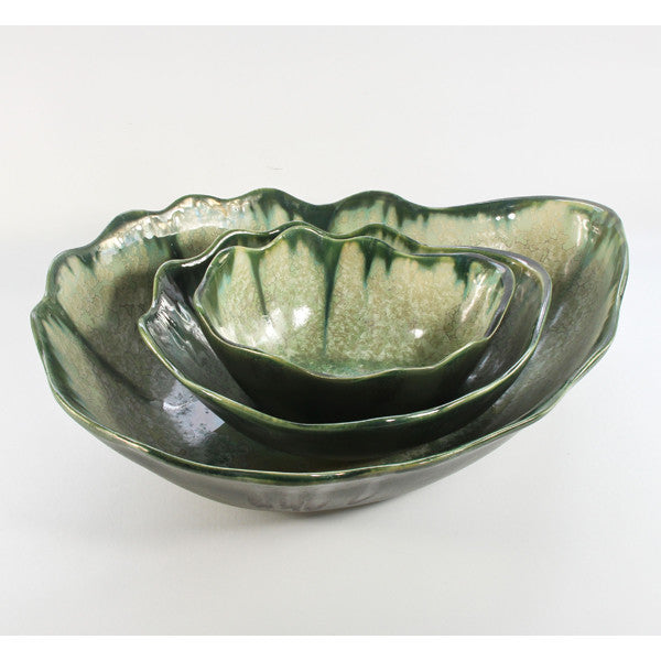 Mint & Charcoal Oyster Nesting Bowls