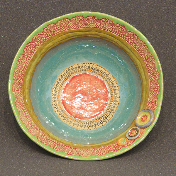 Lace Rim Bowl with Orange Center