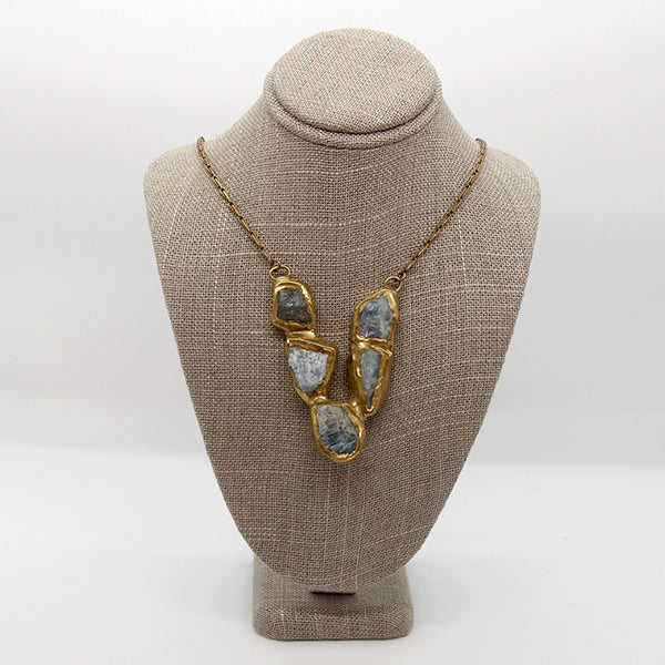 Seafaring Pendant w/ Aquamarine & Brass