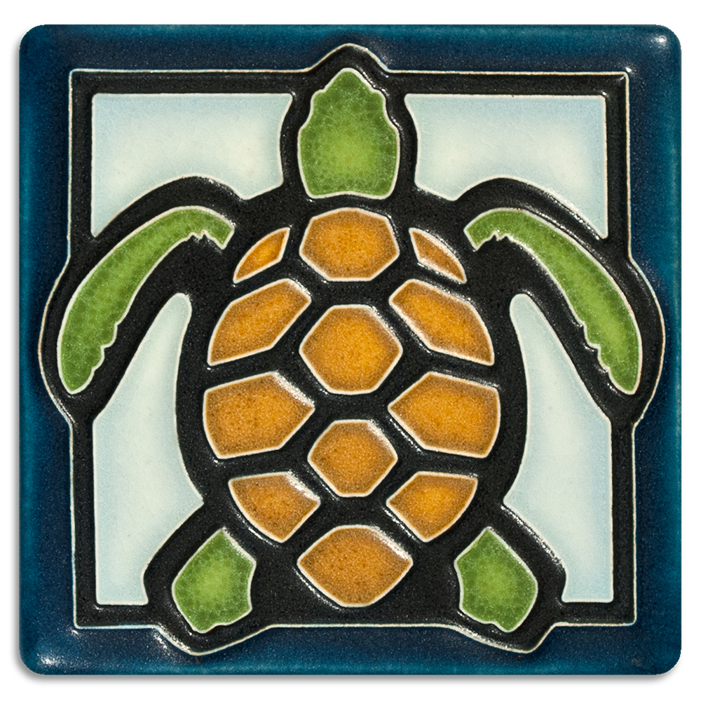 Turtle on Light Blue 4x4