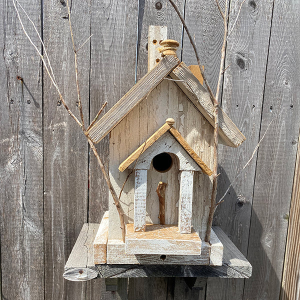 Single Hole Bungalow Birdhouse with Chimney
