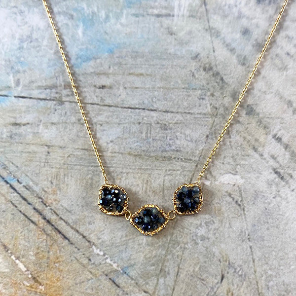 Sapphire Ombre 16"-17" Trio Necklace