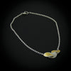 Silver and Gold Leaf Pendant Necklace