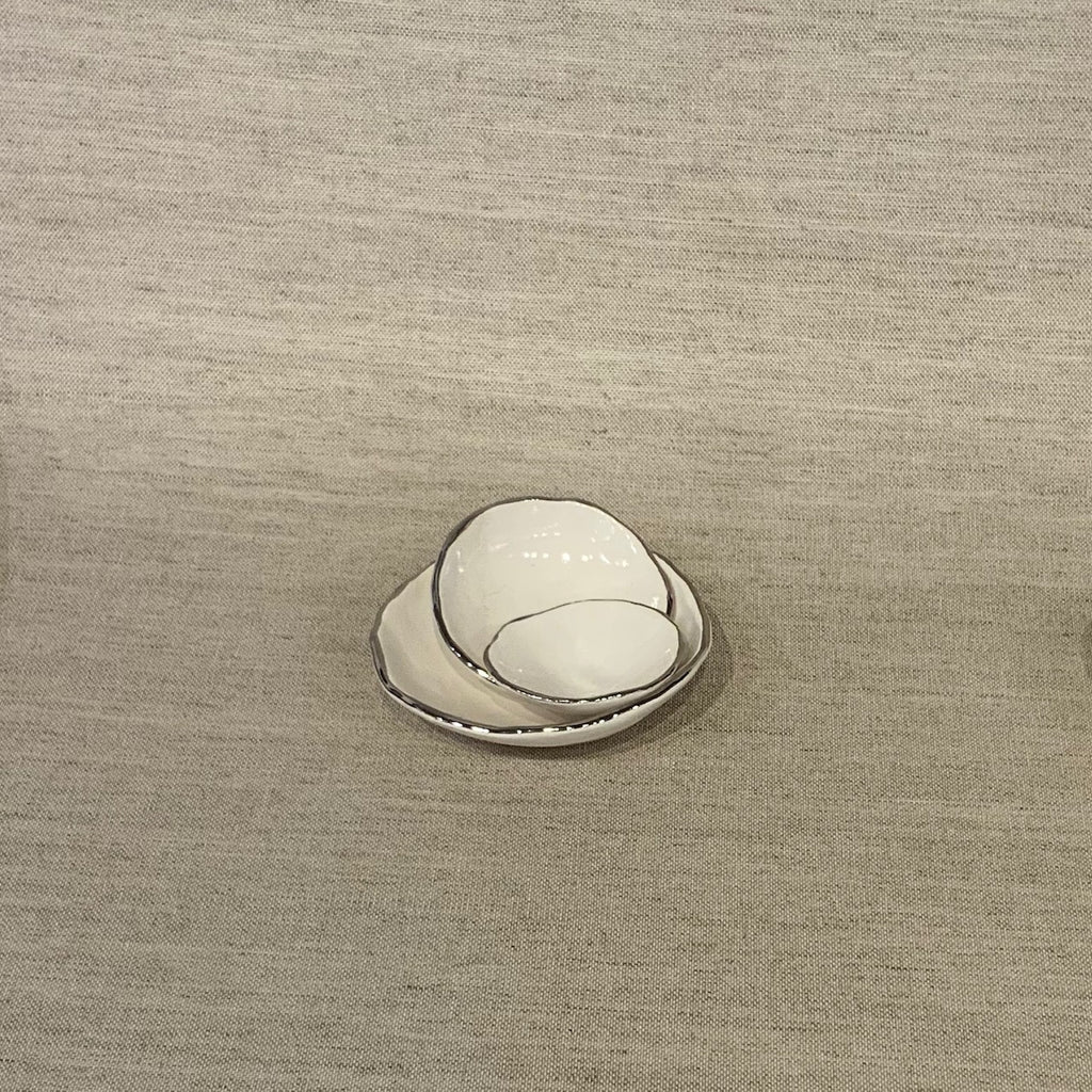 Pinch Pot Nesting Bowls/Platinum Edge