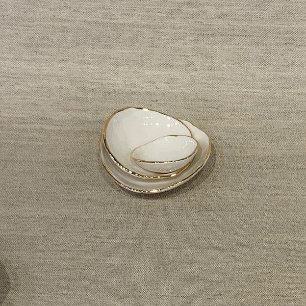 Pinch Pot Nesting Bowls/Gold Edge