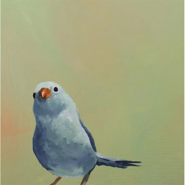 Blue Bird on Green 6 x 6 Panel
