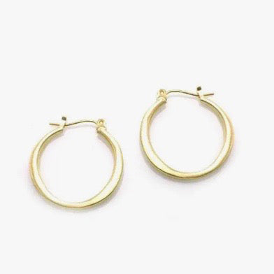 Medium Round Hoop Earrings- Vermeil