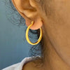 Medium Round Hoop Earrings- Vermeil