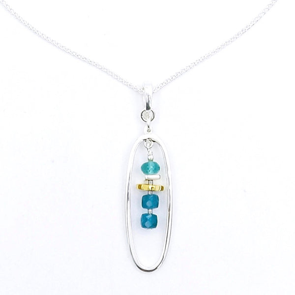 Oval Pendant with Apatite