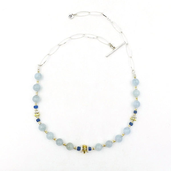 Aquamarine and Apatite Necklace
