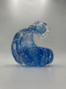 Textured Soft Blue  Glass Wave Sculpture