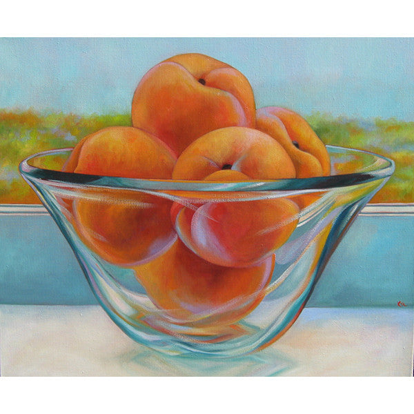 Apricots in Glass Bowl