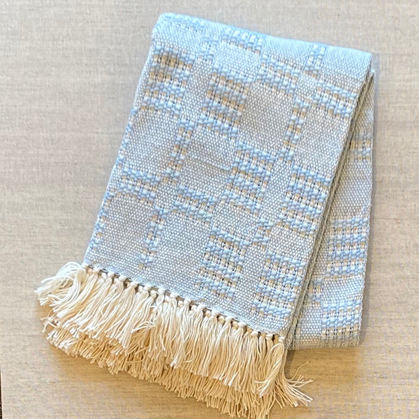 Handwoven Cotton Baby Blanket - Blue