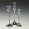Candlestick Trio - Mardi Gras purple iridescent